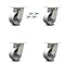 Service Caster 4 Inch Kingpinless Semi Steel Wheel Swivel Caster Set with Swivel Lock SCC SCC-KP30S420-SSR-BSL-4 - alternate 1